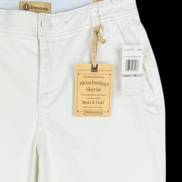 Democracy Women's Ab Technology Skyrise Booty Lift White Denim Pants Size 6 NWT - Picture 5 of 12
